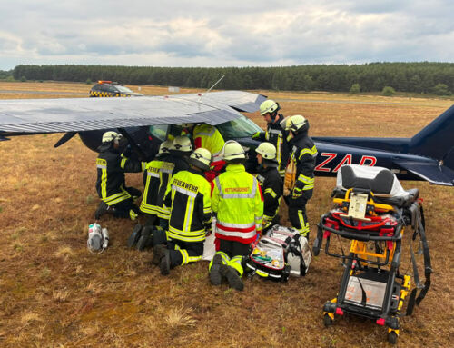 Einsatzübung auf dem Flugplatz