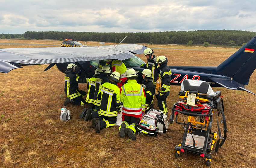 Einsatzübung auf dem Flugplatz