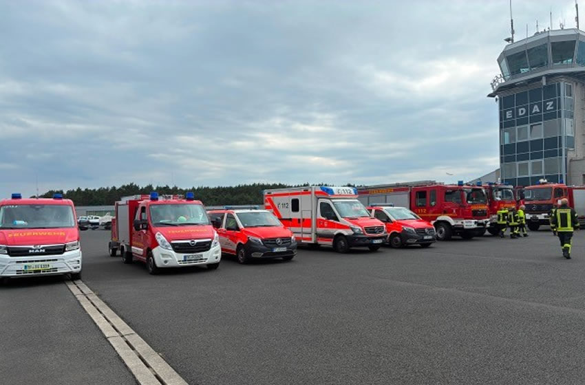 Einsatzübung auf dem Flugplatz